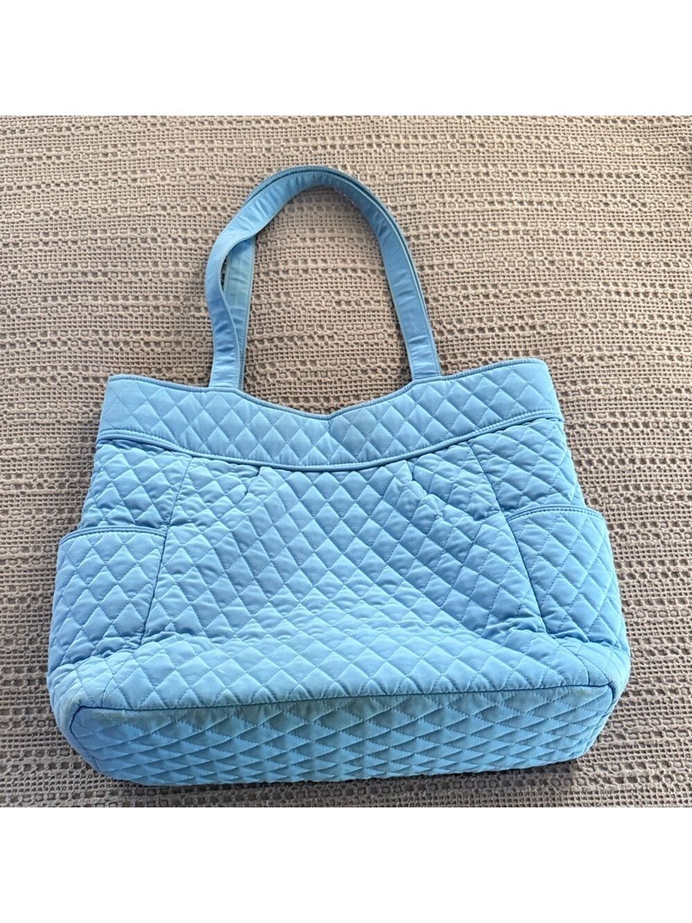Vera Bradley Quilted Sky Blue Shoulder Tote - Picture 4 of 9
